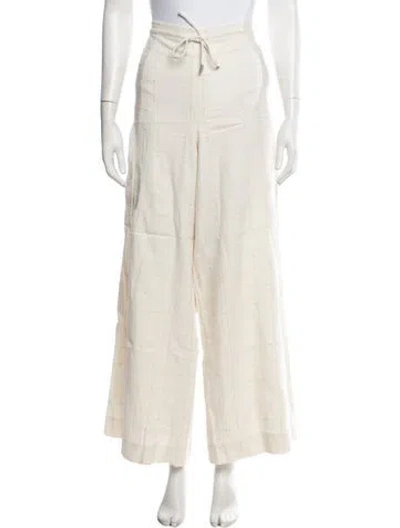 Pre-owned Kallmeyer Plaid Print Wide Leg Pants In Neutrals