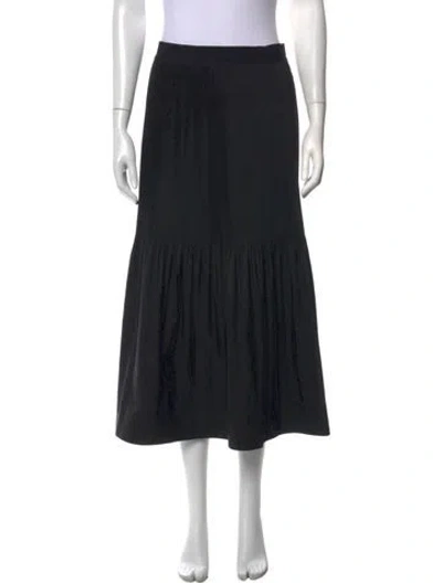 Pre-owned Kallmeyer Pleated Accents Midi Length Skirt In Black