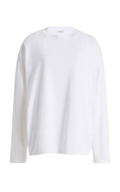 Kallmeyer Poppy Long Sleeve Cotton Top In White