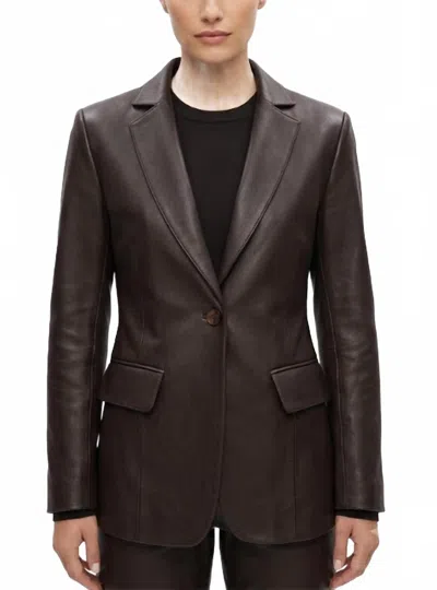 Kallmeyer Raquel Single-breasted Blazer In Brown Lambskin