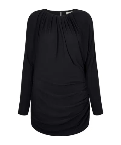 Kallmeyer Rickie Ruched Matte Jersey Mini Dress In Black