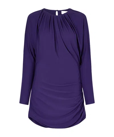 Kallmeyer Rickie Ruched Jersey Mini Dress In Purple