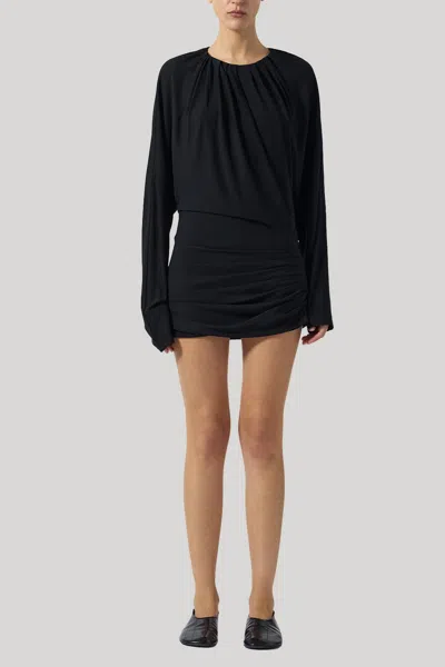 Kallmeyer Rickie Ruched Matte Jersey Mini Dress In Black