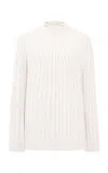 Kallmeyer Riona Turtleneck In Ivory Slub Cotton