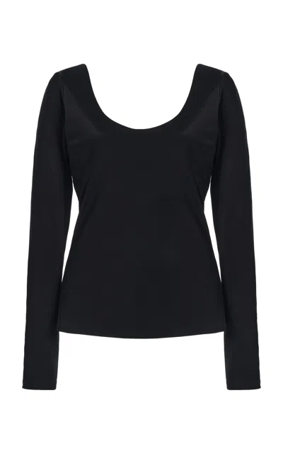Kallmeyer Riva Liquid Jersey Long Sleeve Top In Black