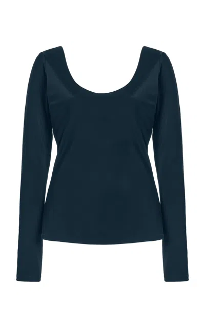Kallmeyer Riva Liquid Jersey Long Sleeve Top In Blue