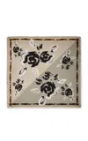 Kallmeyer Rose Oversized Silk Scarf In Green
