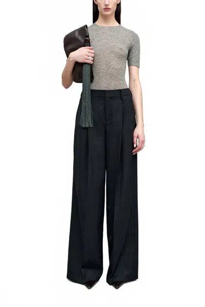 Kallmeyer Roxana Low Rise Trouser In Grey Plaid In Blue
