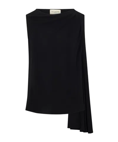 Kallmeyer Floriana Ruched Jersey Tank In Black