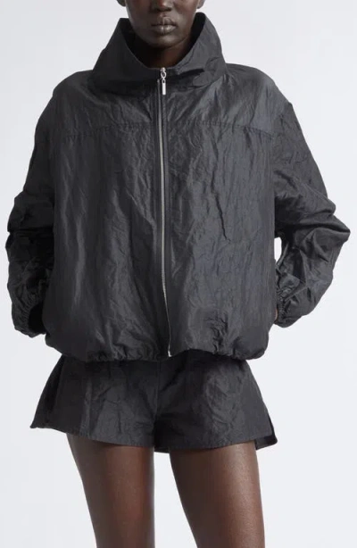 Kallmeyer Sadie Steel Taffeta Windbreaker In Black