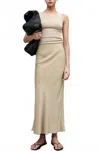 Kallmeyer Satin Chiffon Nadine Maxi Skirt In Chino In Multi