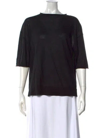 Pre-owned Kallmeyer Scoop Neck Short Sleeve Top In Black