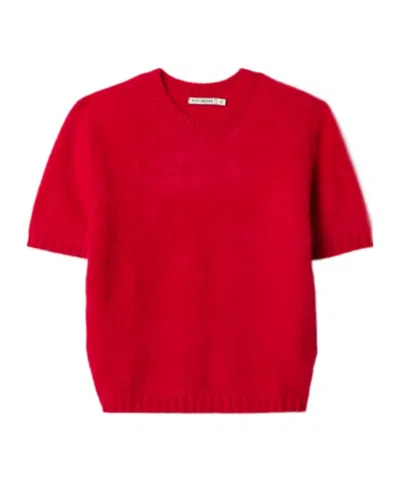 Kallmeyer Short-sleeved Cashmere Sweater In Red