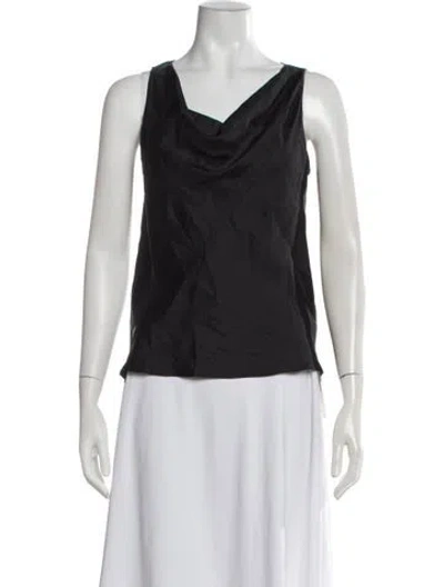 Pre-owned Kallmeyer Silk Cowl Neck Top In Black