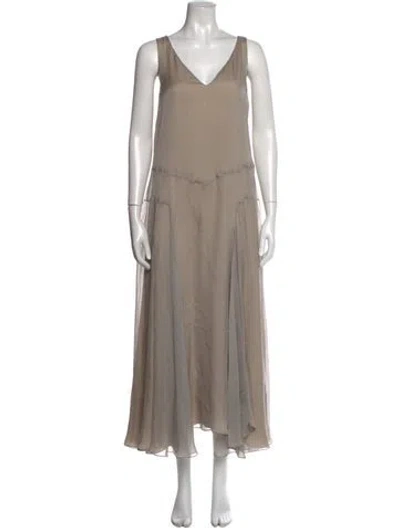 Pre-owned Kallmeyer Silk Long Dress W/ Tags In Neutral