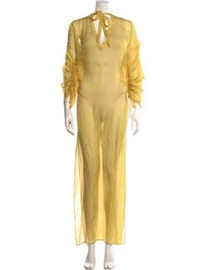 Pre-owned Kallmeyer Silk Long Dress In Yellow