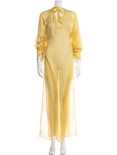 Pre-owned Kallmeyer Silk Long Dress In Yellow