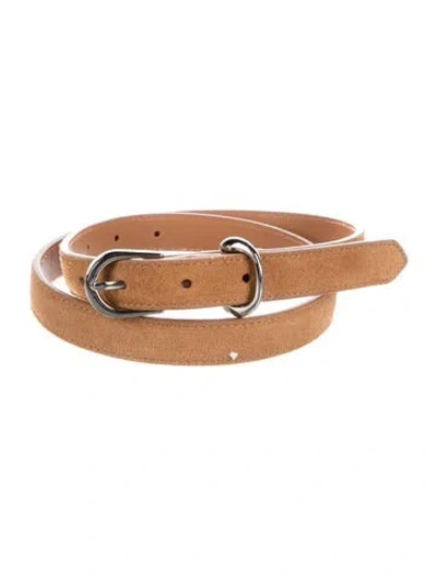 Pre-owned Kallmeyer Skinny Suede Belt In Neutral