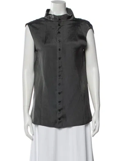 Pre-owned Kallmeyer Sleeveless Button-up Top In Gray