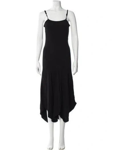 Pre-owned Kallmeyer Square Neckline Knee-length Dress In Black