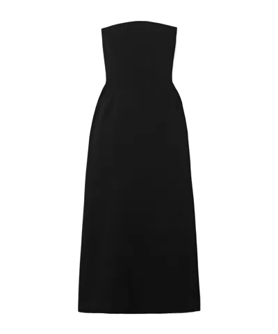 Kallmeyer Strapless Crepe Midi Dress In Black
