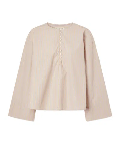 Kallmeyer Marguerite Striped Cotton-poplin Blouse In Pink