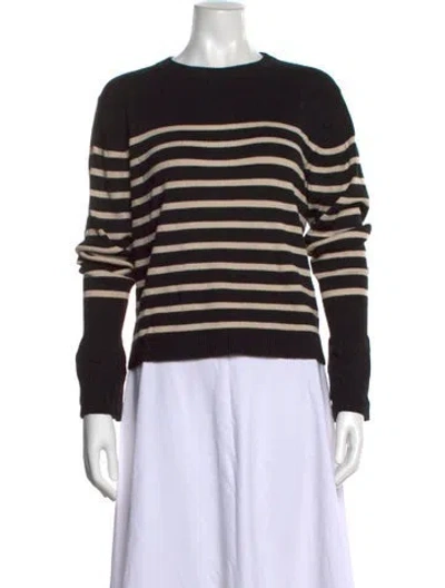 Pre-owned Kallmeyer Striped Crew Neck Sweater In Black