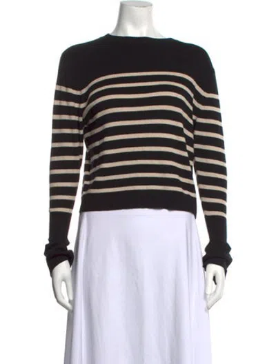 Pre-owned Kallmeyer Striped Crew Neck Sweater In Black