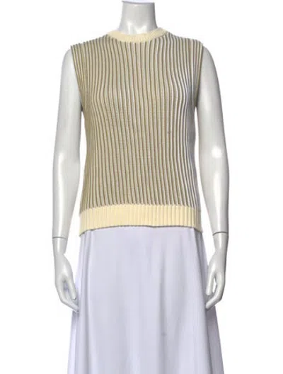 Pre-owned Kallmeyer Striped Crew Neck Sweater W/ Tags In Neutrals