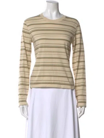 Pre-owned Kallmeyer Striped Crew Neck Top In Neutral