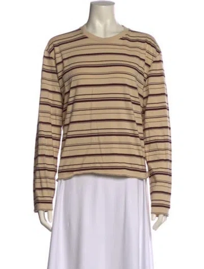 Pre-owned Kallmeyer Striped Crew Neck Top In Neutral