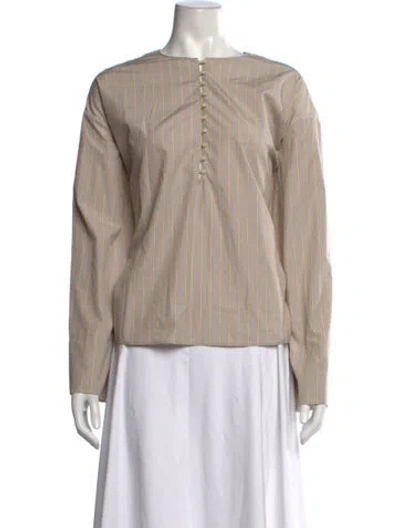 Pre-owned Kallmeyer Striped Crew Neck Top In Neutrals