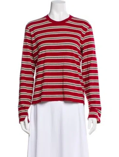 Pre-owned Kallmeyer Striped Crew Neck Top In Red