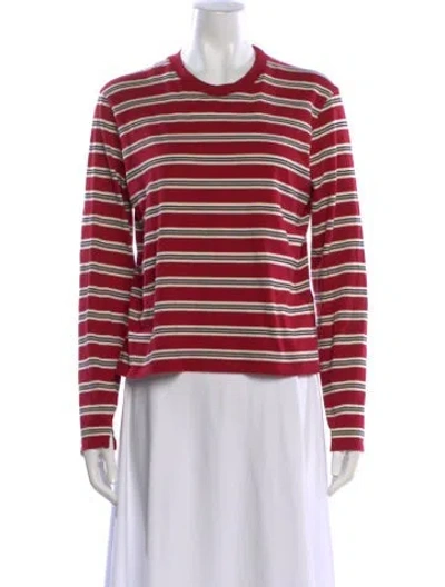 Pre-owned Kallmeyer Striped Crew Neck Top In Red