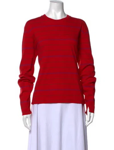 Pre-owned Kallmeyer Striped Crew Neck Top In Red