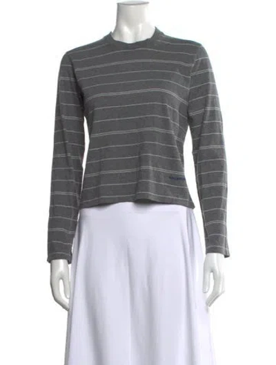 Pre-owned Kallmeyer Striped Crew Neck Top W/ Tags In Gray