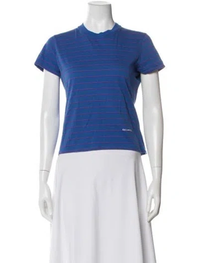 Pre-owned Kallmeyer Striped Crew Neck T-shirt In Blue