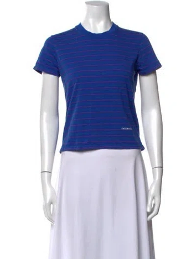 Pre-owned Kallmeyer Striped Crew Neck T-shirt In Blue
