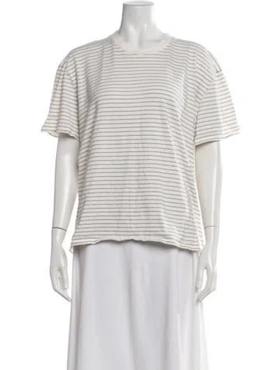 Pre-owned Kallmeyer Striped Crew Neck T-shirt In White