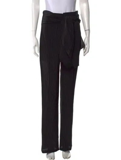 Pre-owned Kallmeyer Striped Straight Leg Pants In Black
