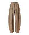 Kallmeyer Clemence Striped Twill Wide-leg Pants In Brown