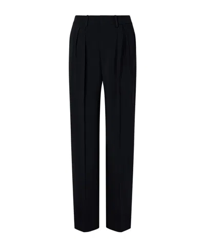 Kallmeyer Aiden Pleated Cady Straight-leg Pants In Black