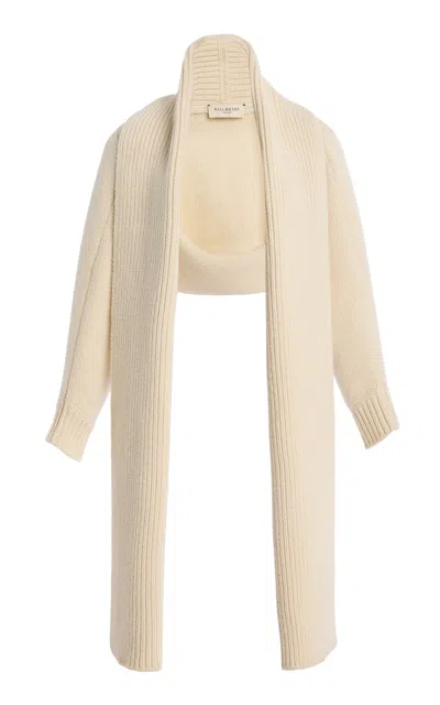 Kallmeyer Suki Wool-blend Maxi Shrug In Neutral