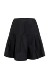 Kallmeyer Sutton Pleated Skirt In Black Compact Cotton