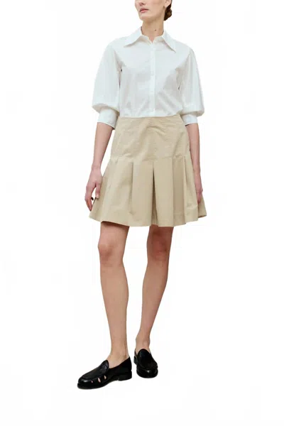 Kallmeyer Sutton Pleated Skirt In Oyster In Multi
