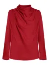 Kallmeyer Tabitha Draped Blouse In Red