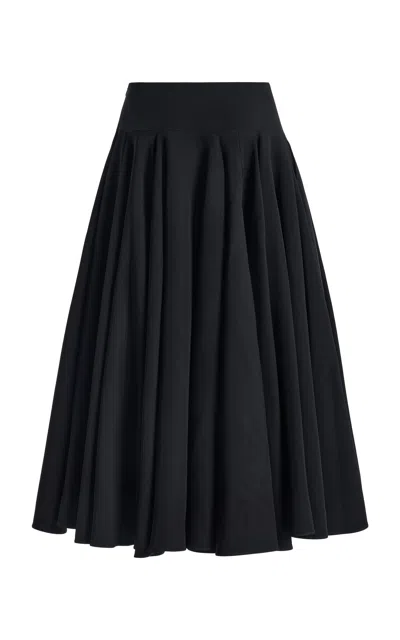 Kallmeyer Tatiana Flare Twill Maxi Skirt In Black