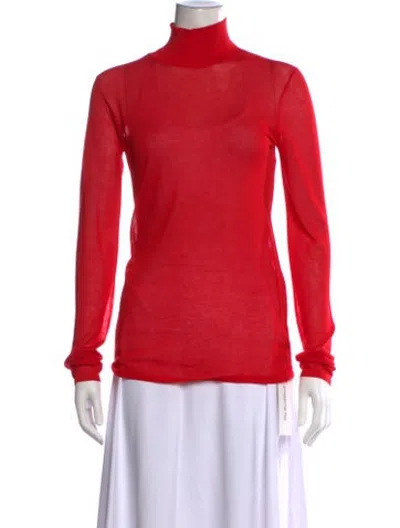 Pre-owned Kallmeyer Turtleneck Long Sleeve Top In Red