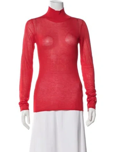 Pre-owned Kallmeyer Turtleneck Long Sleeve Top W/ Tags In Red