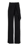Kallmeyer Ulla Wide-leg Tie-waist Trousers In Black